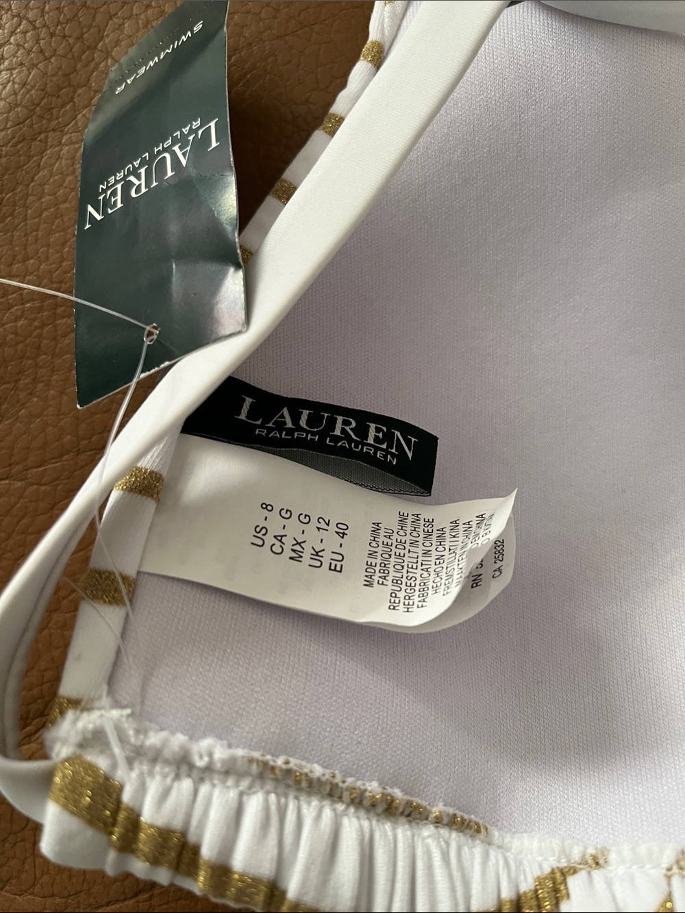Ralph Lauren (8) bikini with golden stripes - Picture 9 of 12